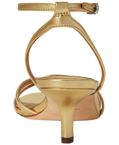 Lauren Ralph Lauren Women's Kendyl Kitten Heel Sandals - Soft Gold