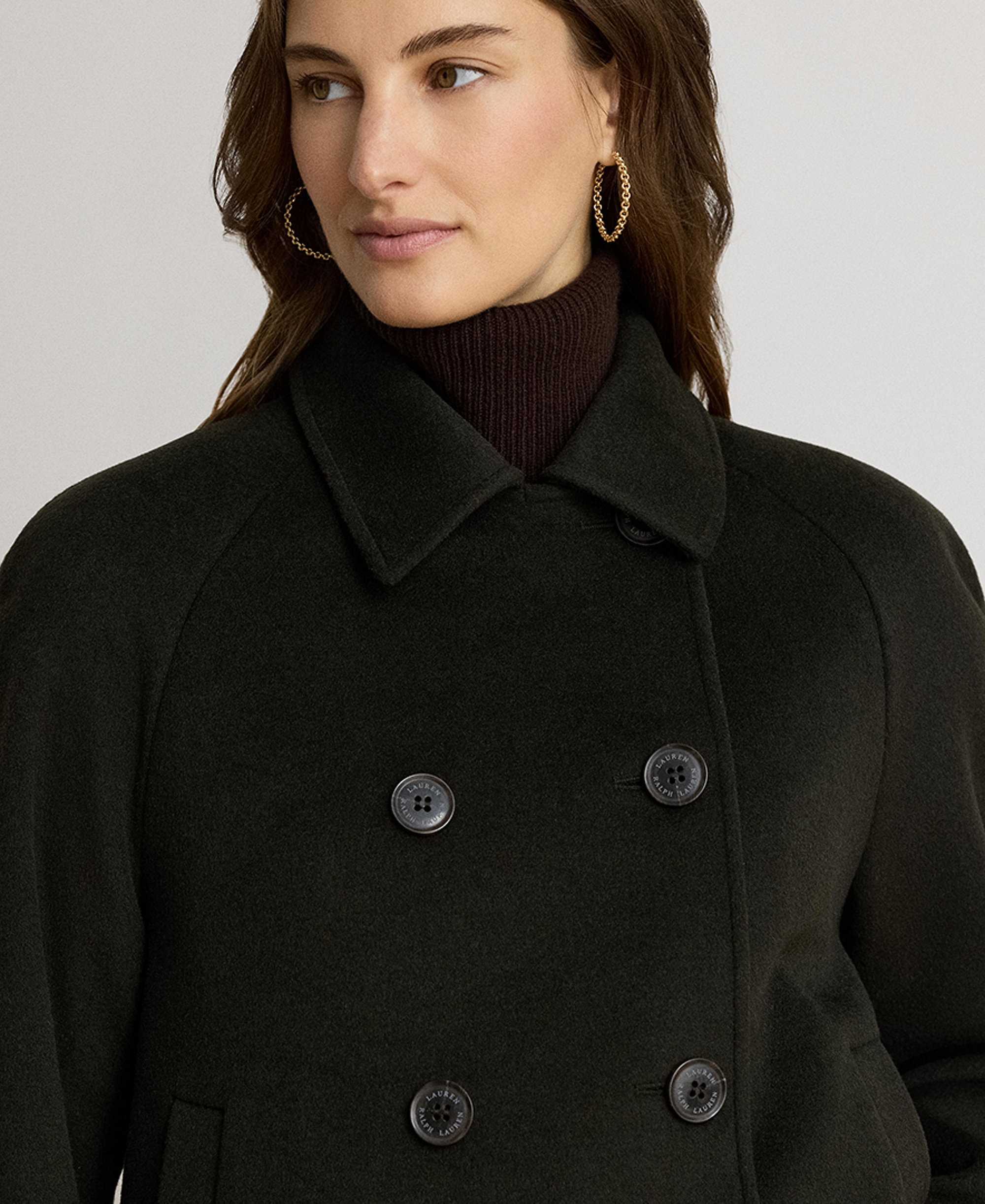 Lauren Ralph Lauren Women's Short Double Breasted Wool Coat - Litchfeild Loden