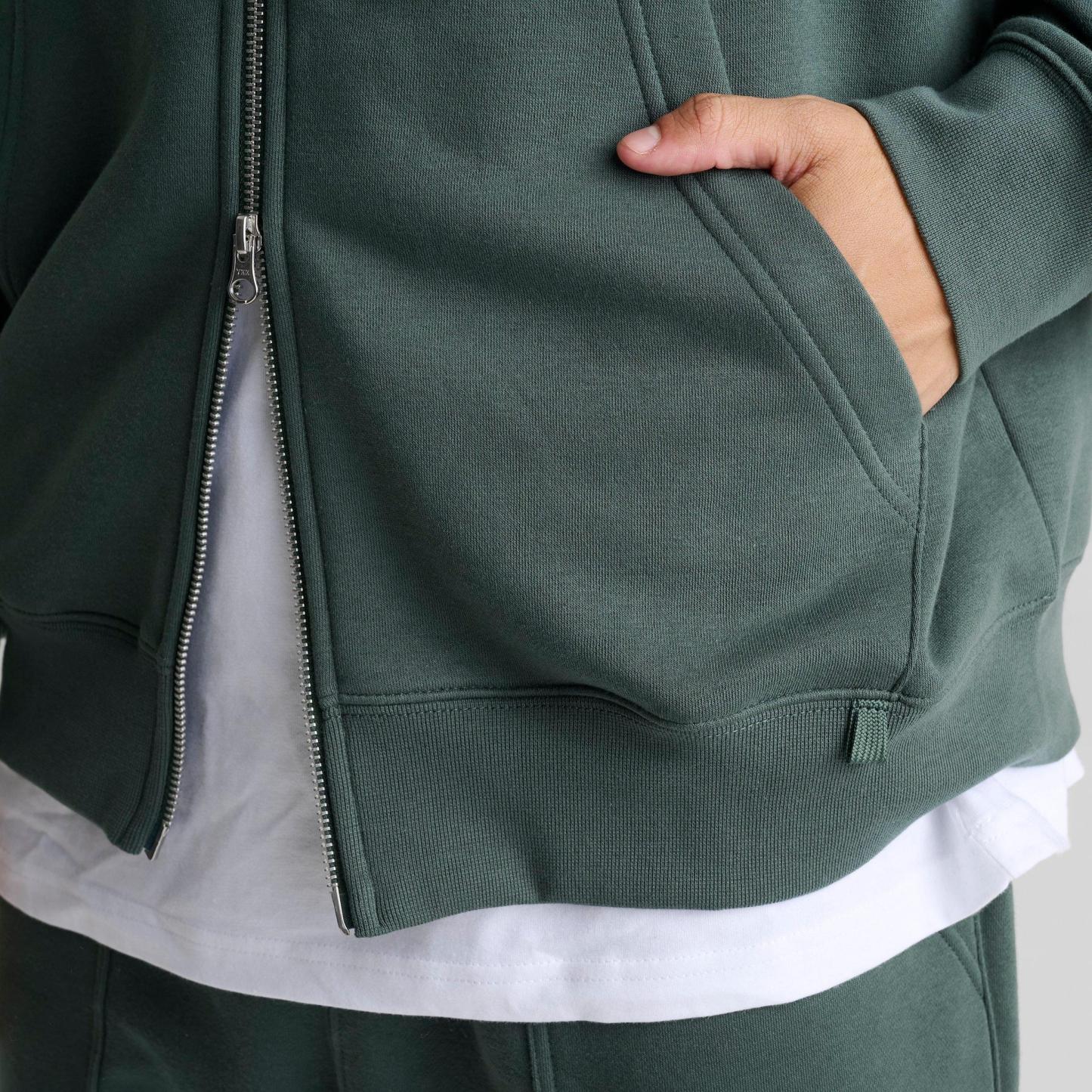 Men's Nithtke Sportswear Swoosh Box Full-Zip Hoodie - Vintage Green