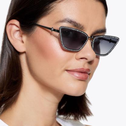 Kurt Geiger London Small Shoreditch Cat Eye Sunglasses - Black - view 2