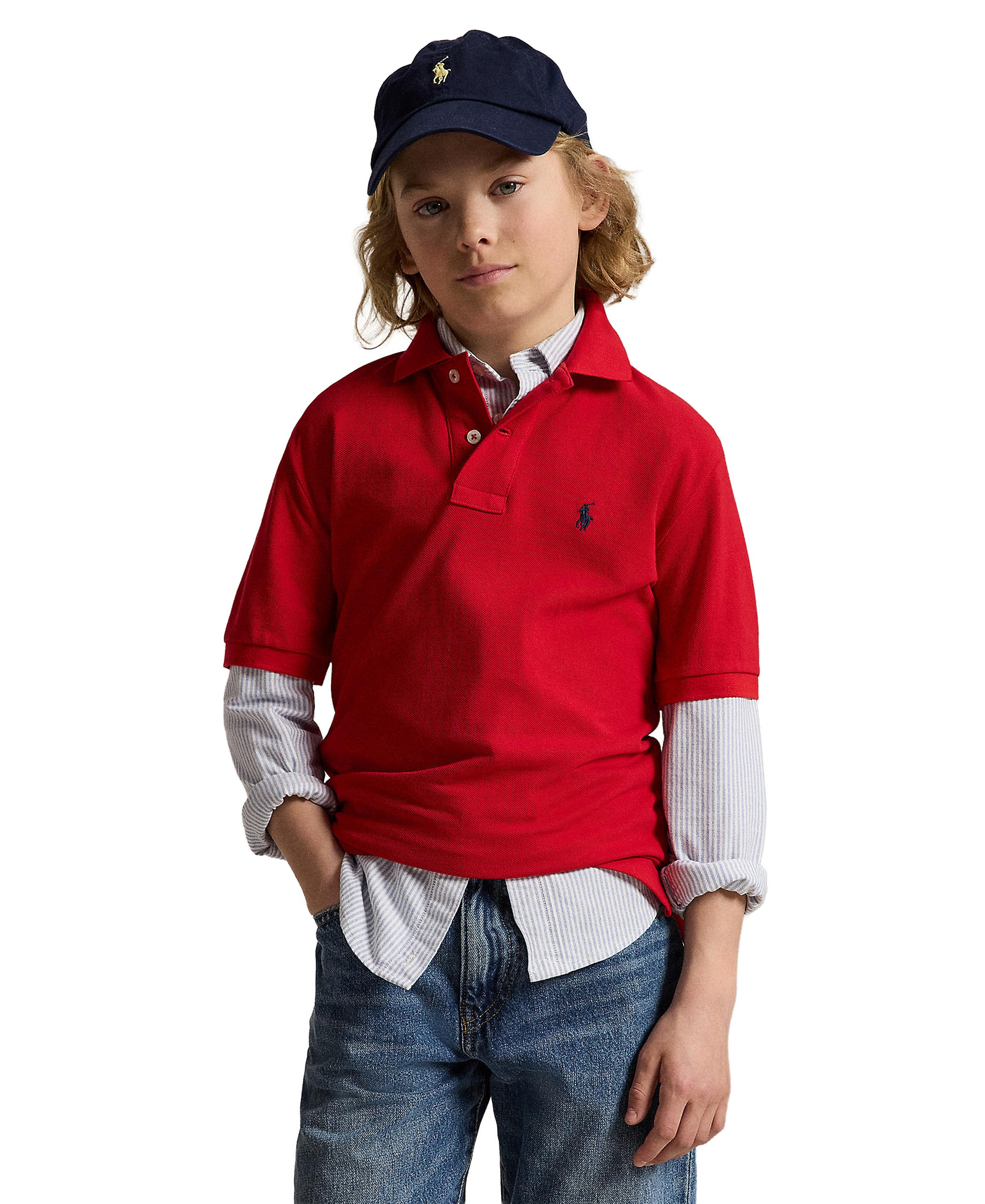 Polo Ralph Lauren 8-20 Boys' Cotton Mesh Logo Polo Shirt - Red