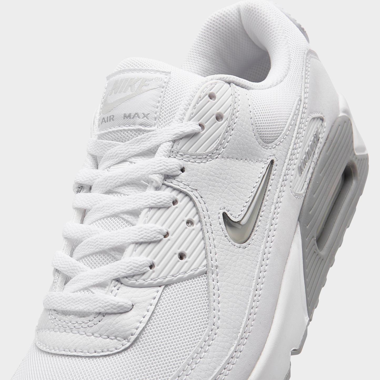 Men's Nithtke Air Max 90 Jewel Swoosh Casual Shoes - White/Photon Dust/Light Smoke Grey - Detail shot