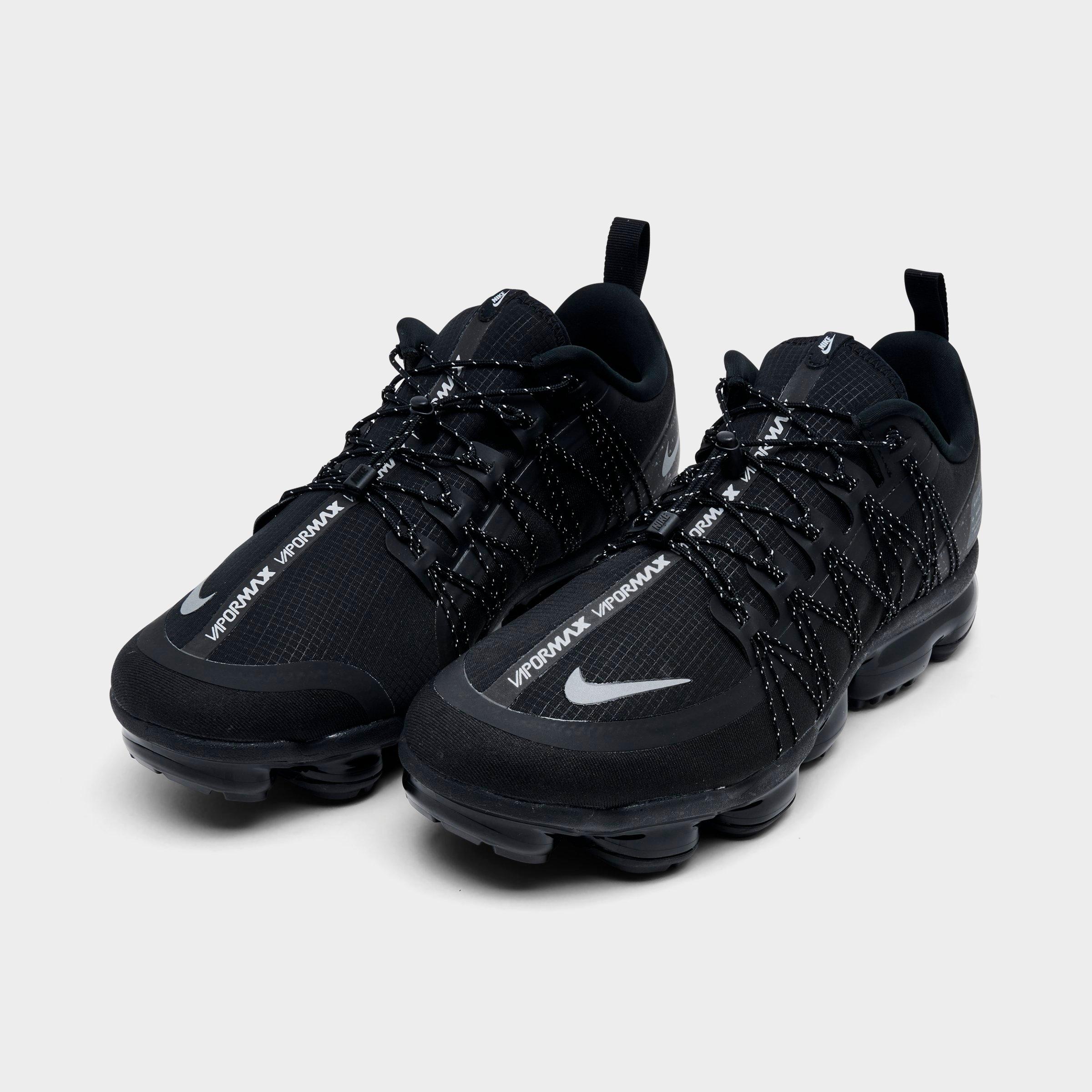 Men's Nithtke Air VaporMax Run Utility Running Shoes - Black/Reflective Silver/Black/Black - Both shoes facing left