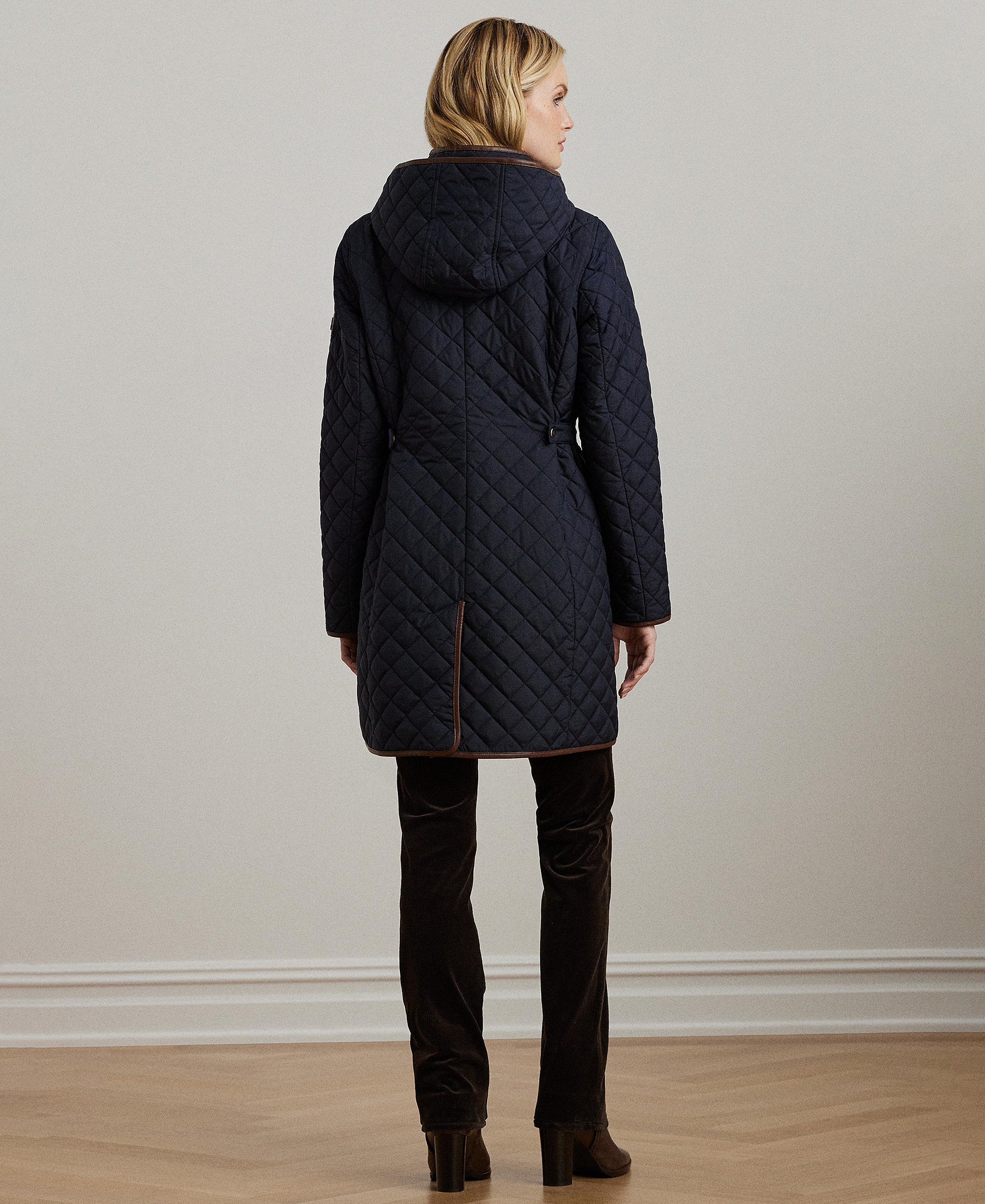 Lauren Ralph Lauren Women's Hooded Quilted Coat - Dark Navy