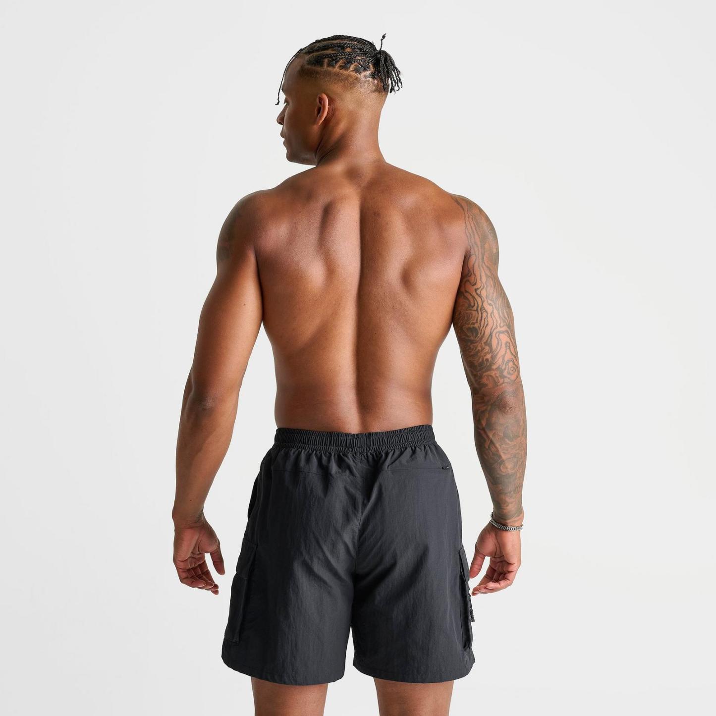 Men's Nike Packable Cargo 7" Swim Shorts - Black