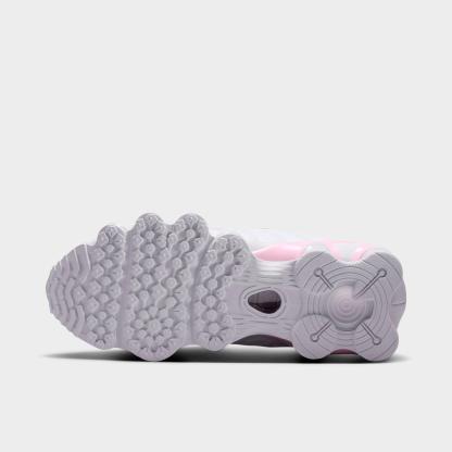 Big Kids' Nithtke Shox TL Casual Shoes - White/Pink Foam/Metallic Silver - Bottom view