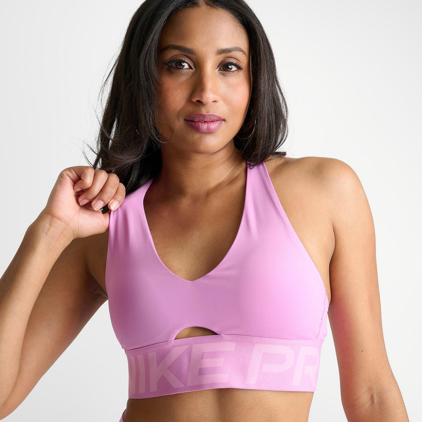 Women's Nike Pro Sculpt Medium-Support Padded Sports Bra - Light Magenta/Pink Rise/White