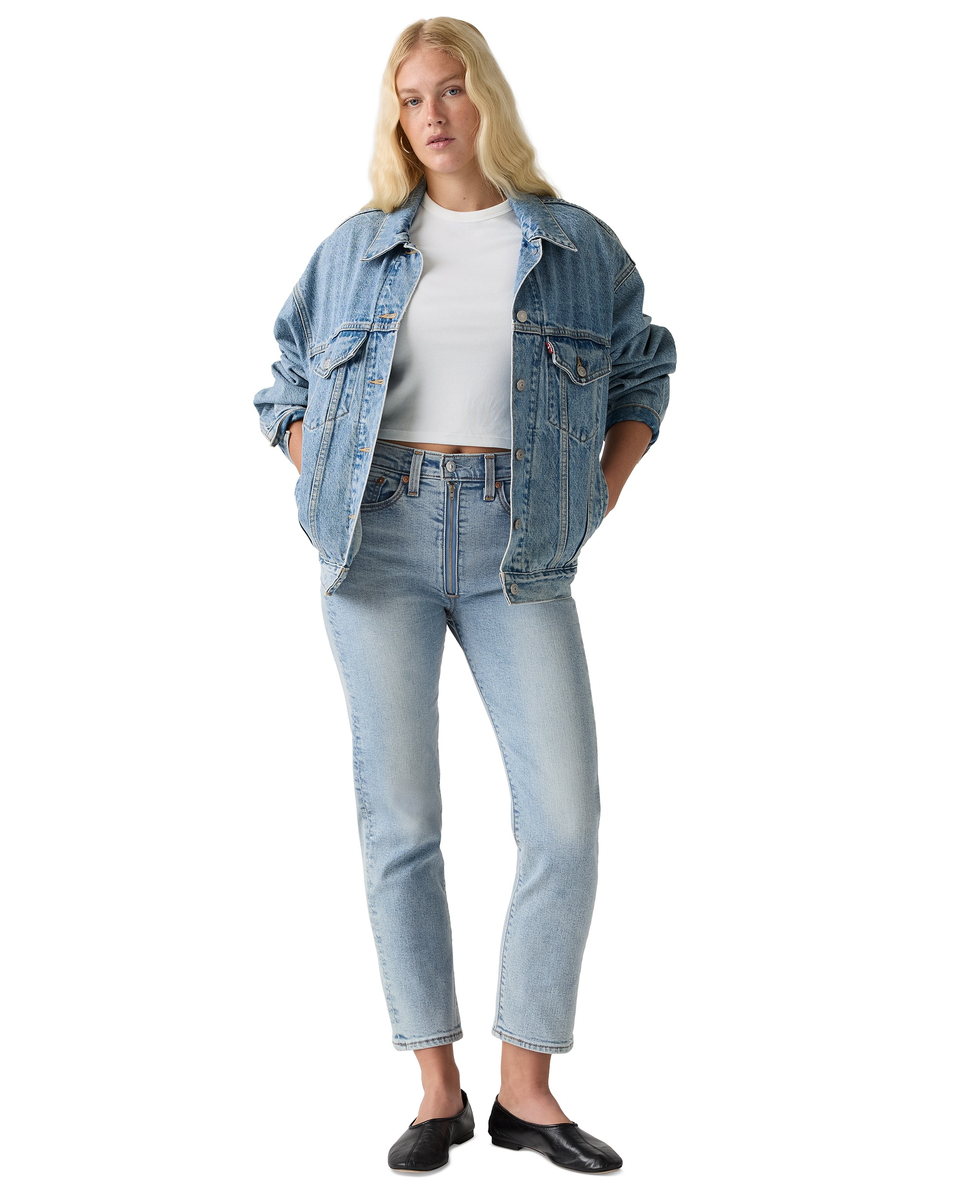 Levi's Women's Wedgie Straight-Leg High-Rise Cropped Jeans - Halfway Th