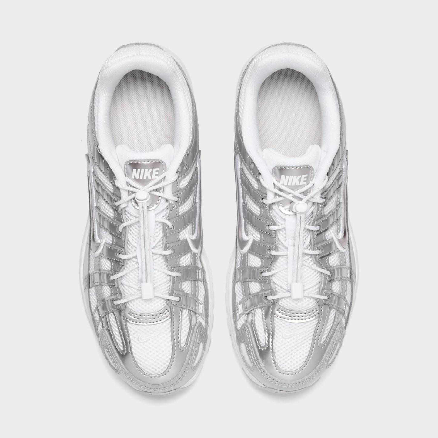 Big Kids' Nike P-6000 Utility Casual Shoes - White/Vast Grey/Metallic Silver