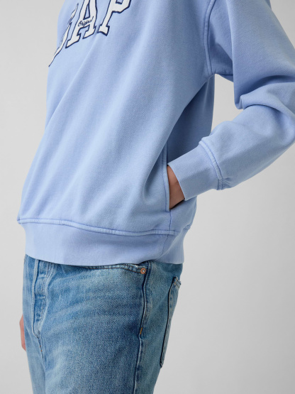 VintageSoft Oversized Mockneck Logo Sweatshirt - Air stream blue