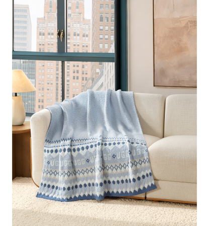 UGG® Polaris Knit Throw, 50" x 70" - Light blue
