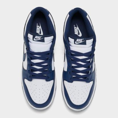 Men's Nike Dunk Low Retro Casual Shoes - White/Midnight Navy/White
