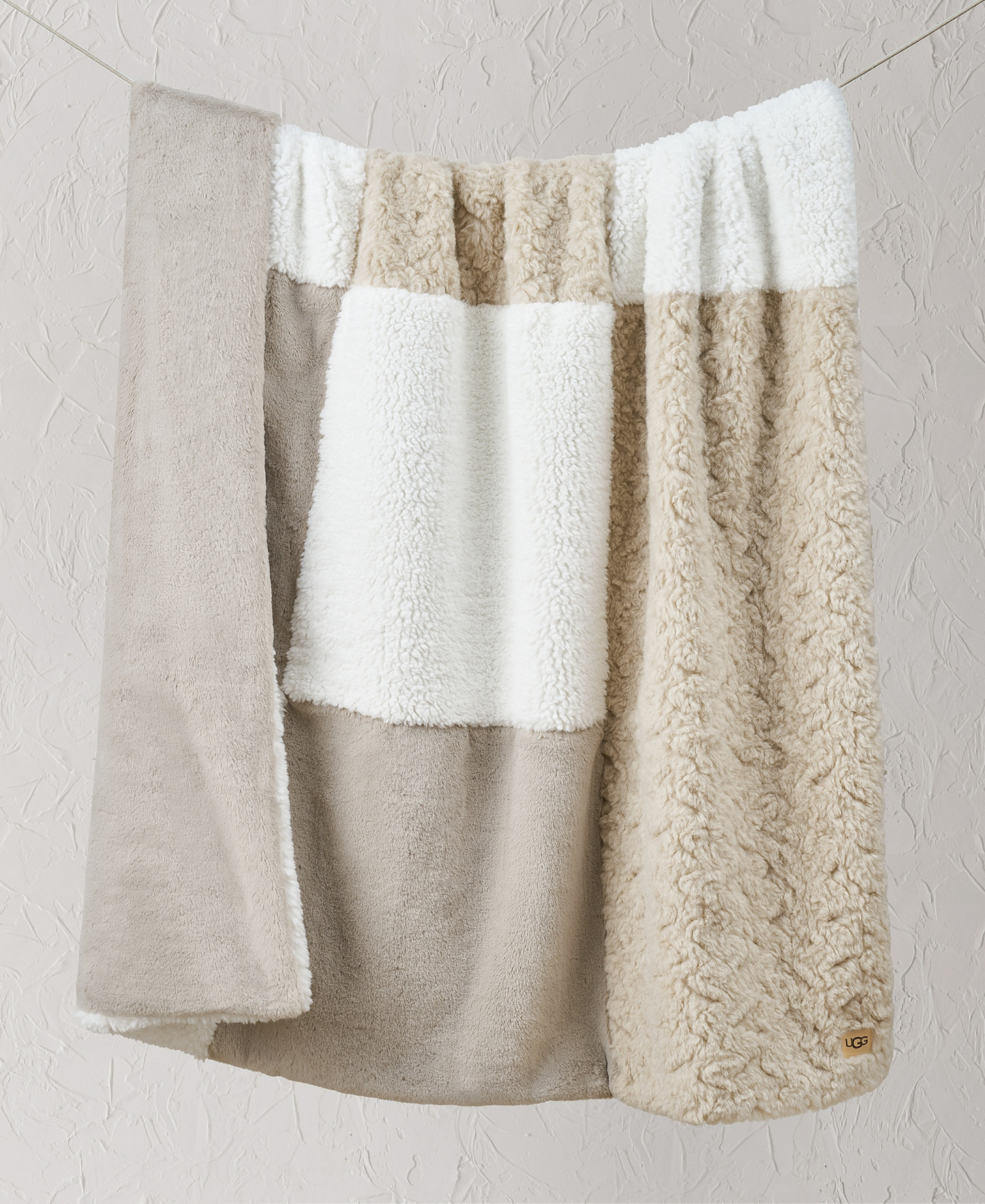 UGG® Orly Mixed Faux-Fur Throw, 50" x 70" - Snow