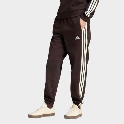 Women's adidas Essentials 3-Stripes Fleece Loose Pants - Aurora Coffee/Ivory
