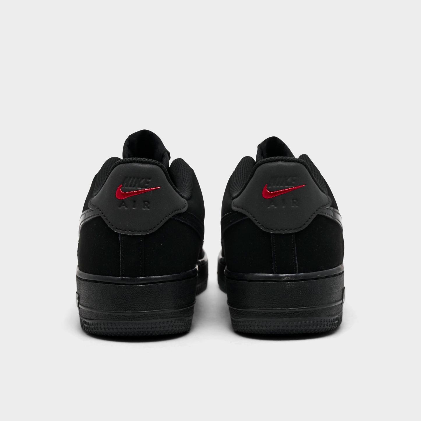 Big Kids' Nithtke Air Force 1 Low Casual Shoes - Black/Dark Smoke - Back view