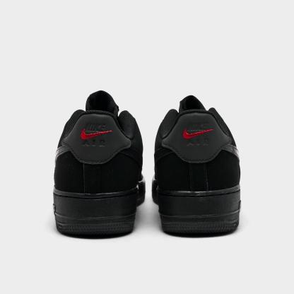 Big Kids' Nithtke Air Force 1 Low Casual Shoes - Black/Dark Smoke - Back view