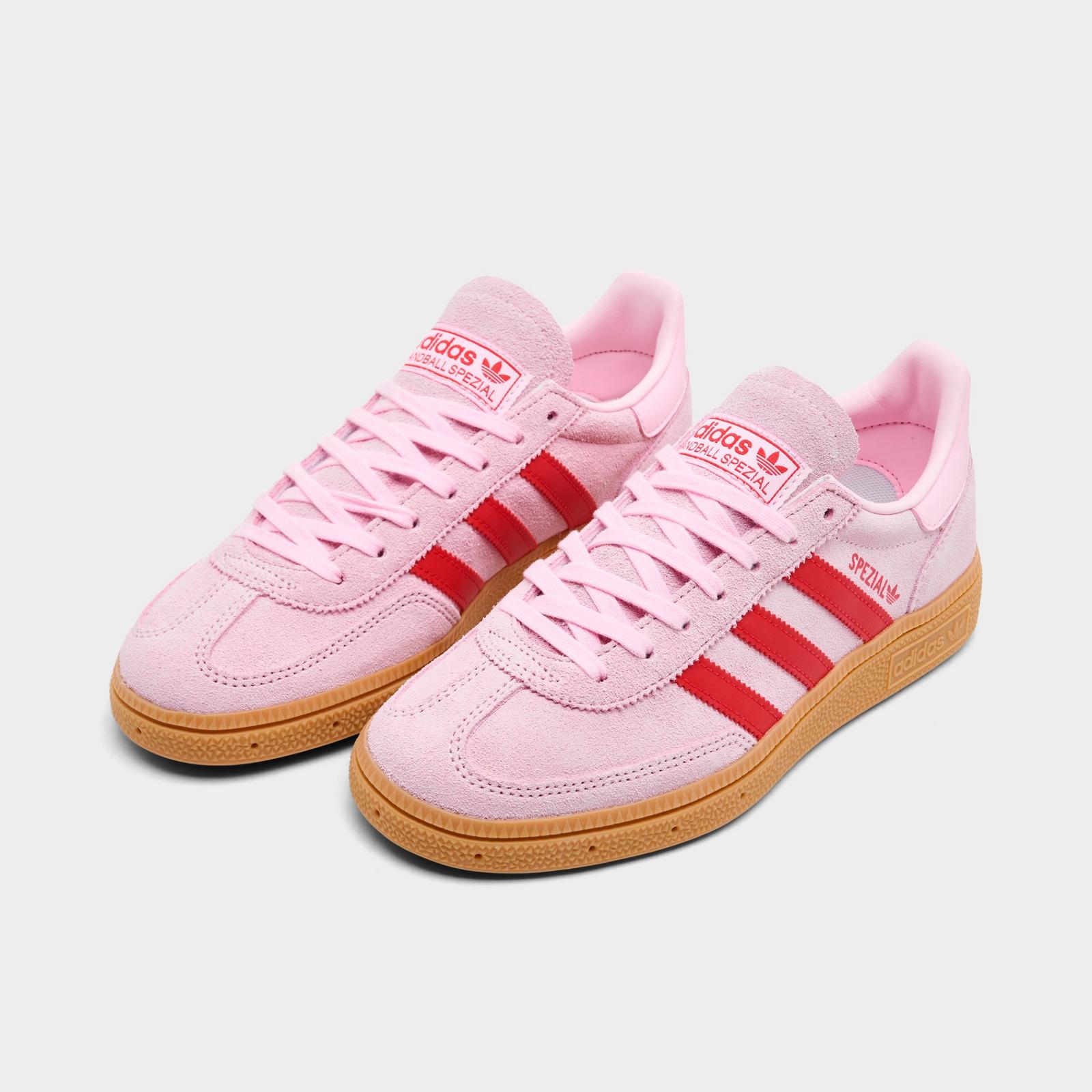 Big Kids' adidas Originals Handball Spezial Casual Shoes - Clear Pink/Pure Ruby - view 2