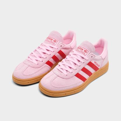 Big Kids' adidas Originals Handball Spezial Casual Shoes - Clear Pink/Pure Ruby - view 2
