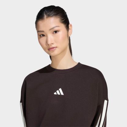 Women's adidas Essentials 3-Stripes Fleece Sweatshirt - Aurora Coffee/Ivory