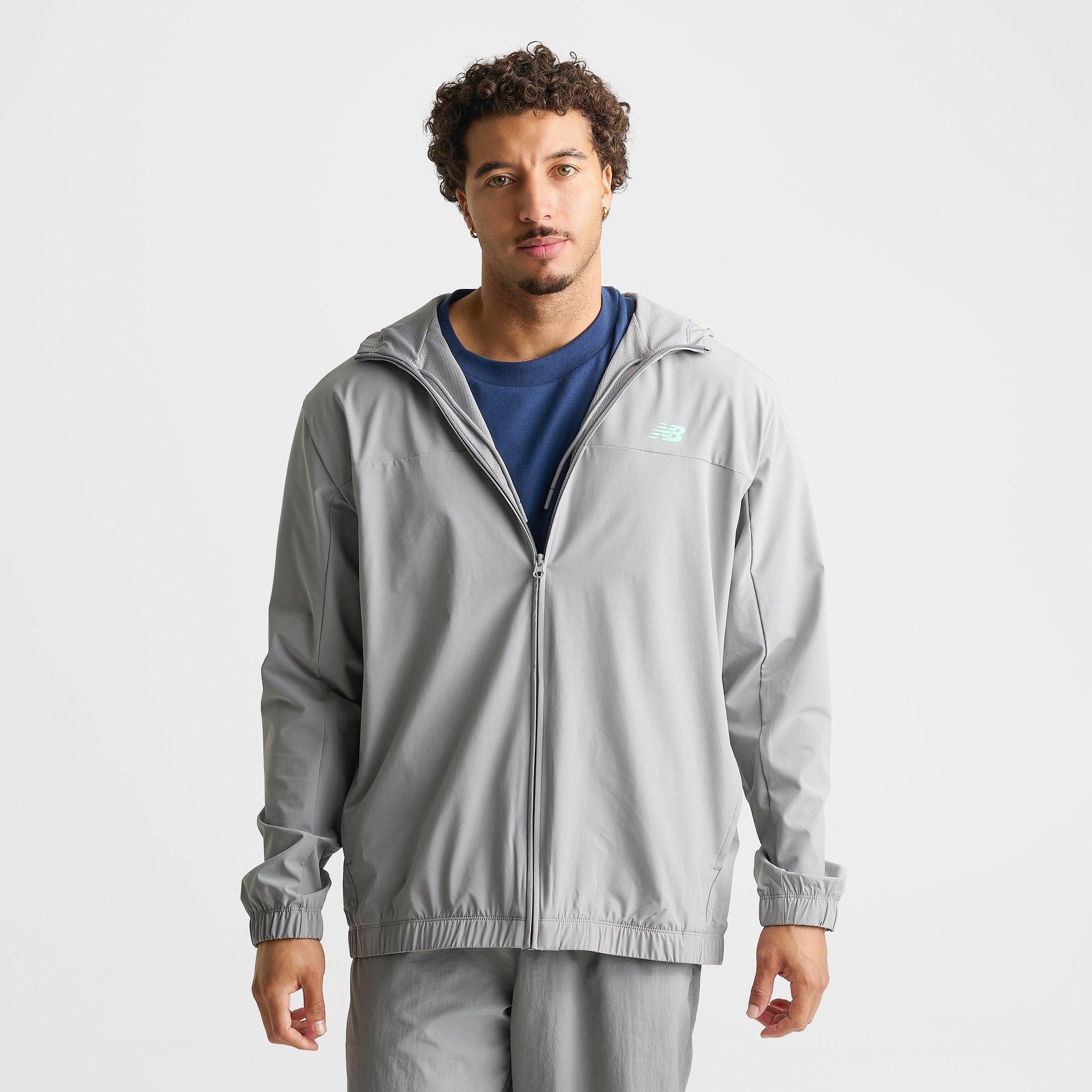 Men's New Balance Performance Full-Zip Woven Jacket - Grey Matter/Mint - view 3