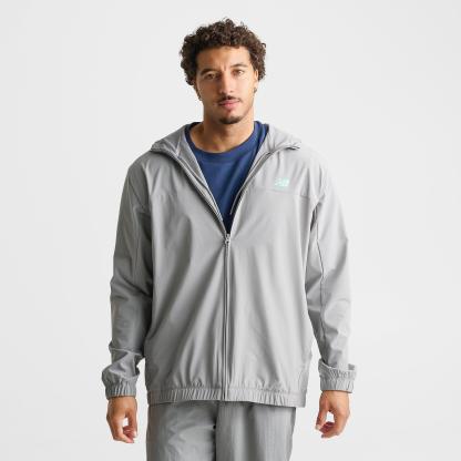 Men's New Balance Performance Full-Zip Woven Jacket - Grey Matter/Mint - view 3