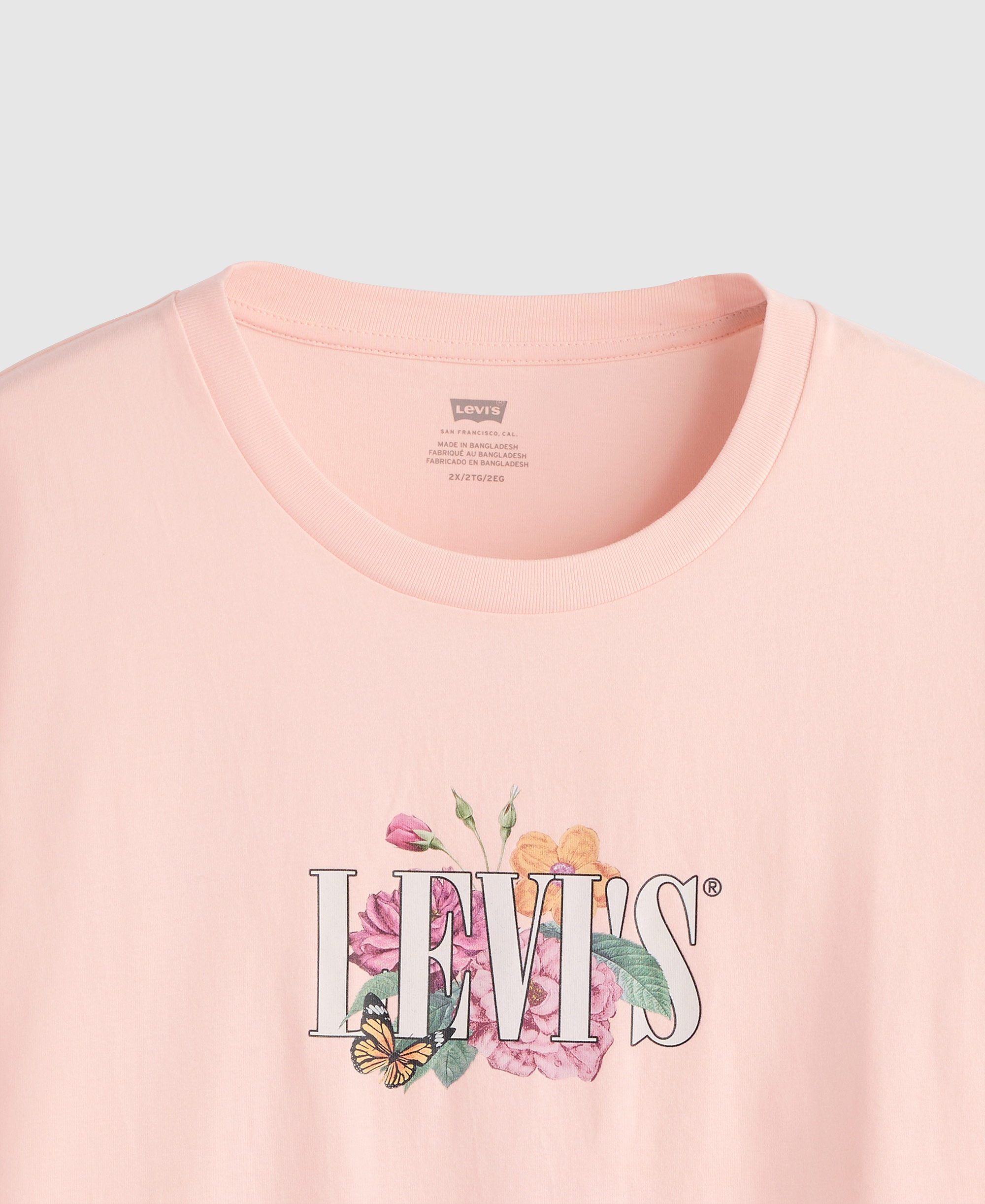 Levi's Trendy Plus Size Perfect Logo Cotton T-Shirt - Pl Botanical Rose Serif Mangano Calcite