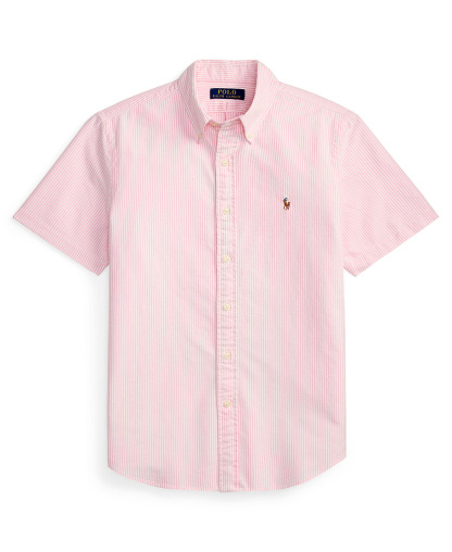Polo Ralph Lauren Men's Classic-Fit Short-Sleeve Oxford Shirt - New Rose/White