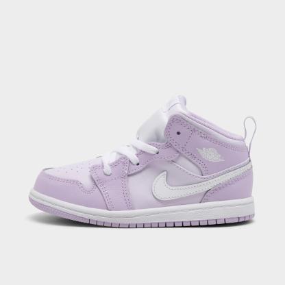 Kids' Toddler Air Jordan Retro 1 Mid Casual Shoes - Violet Mist/Barely Grape/White - view 1