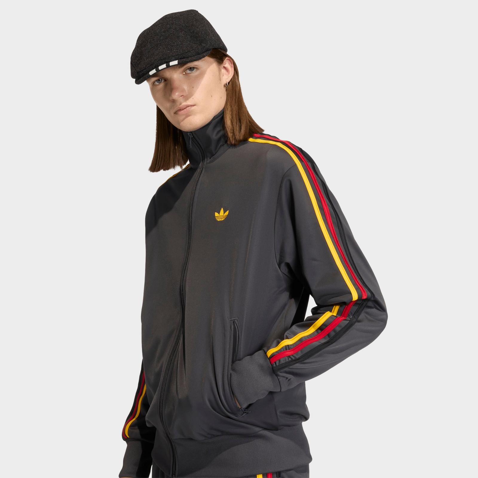 Men's adidas Originals adicolor Sport Firebird Track Jacket - Utility Black/Collegiate Gold/Team Power Red - view 4