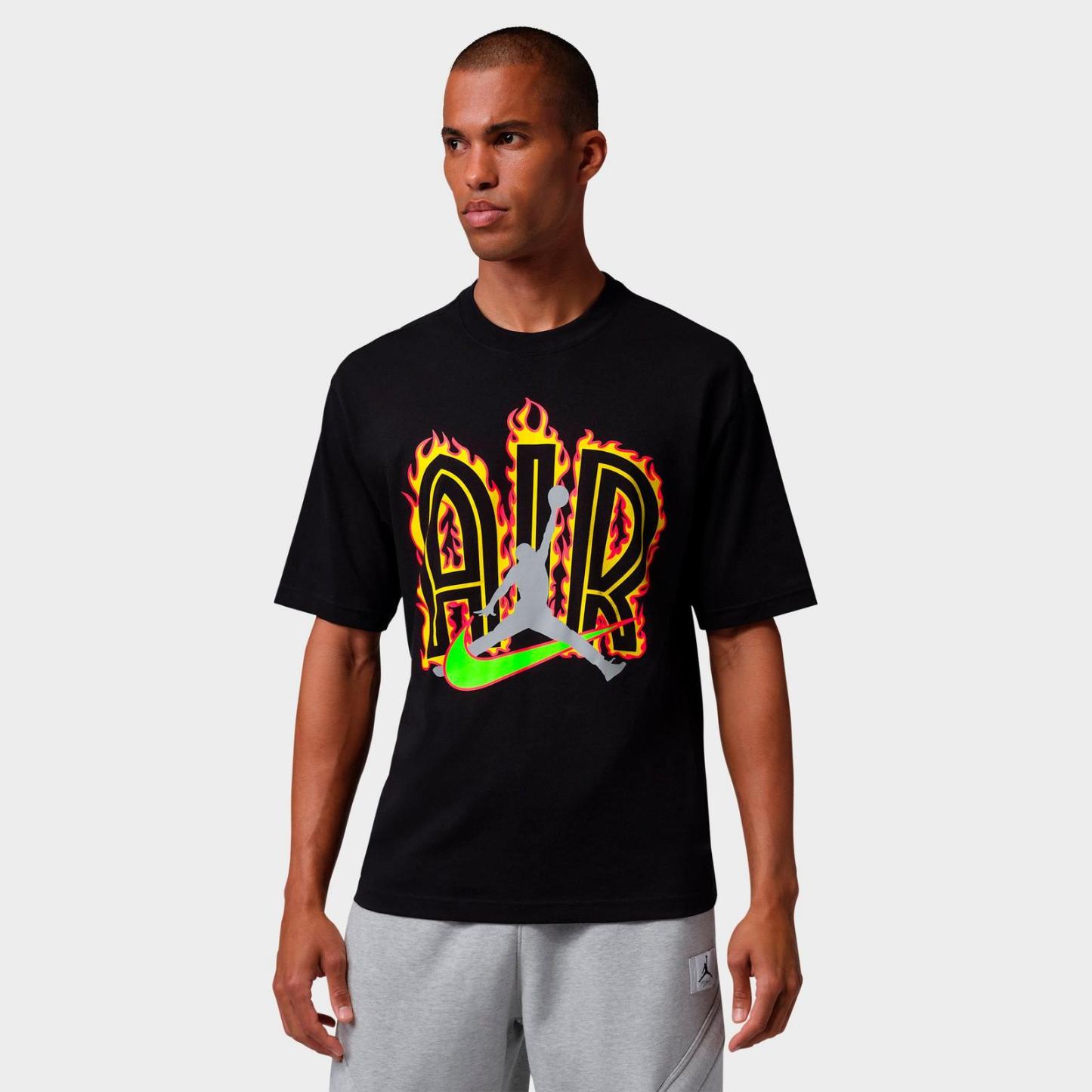 Men's Jordan Air Flame Graphic T-Shirt - Black - view 1