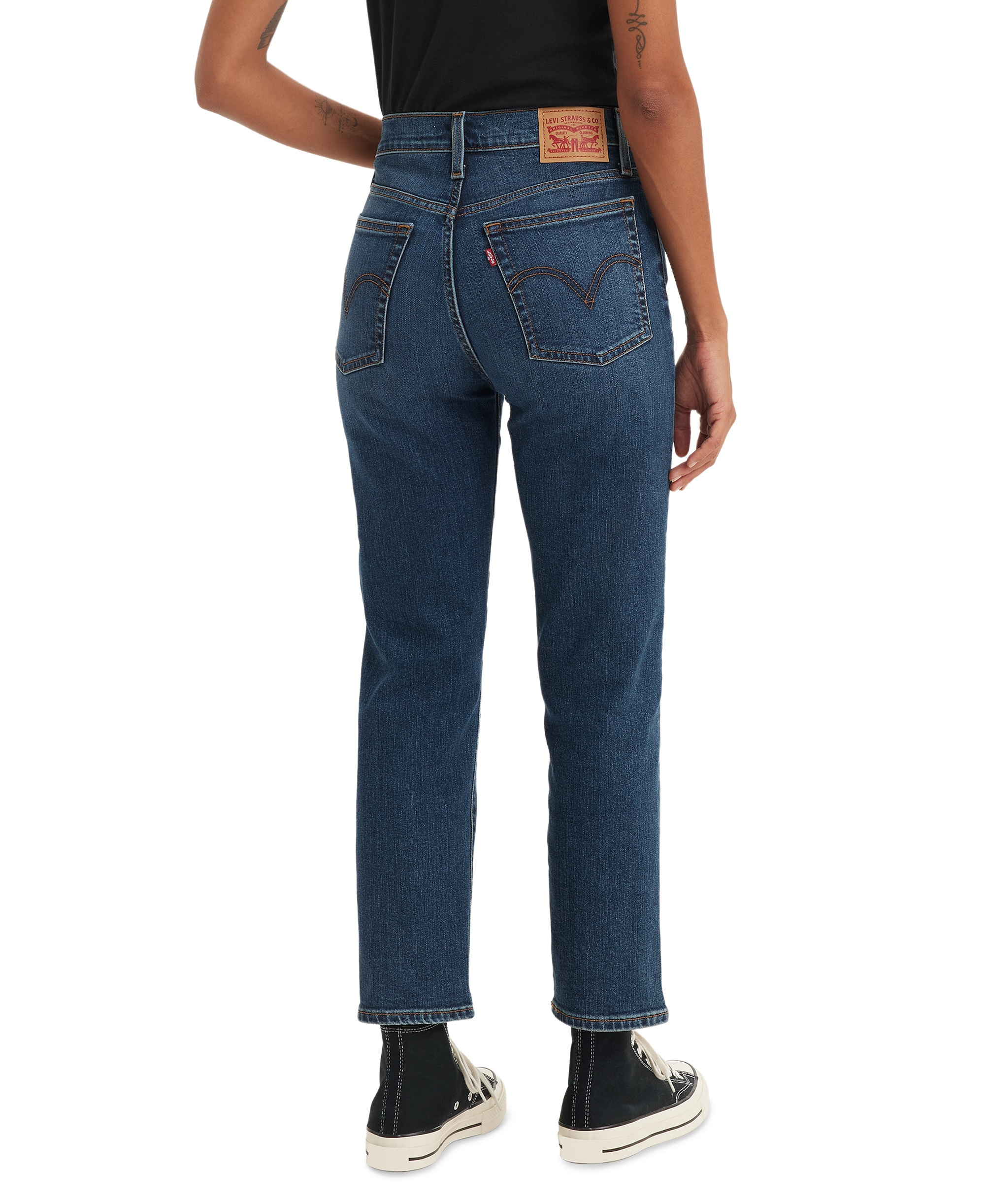 Levi's Women's Wedgie Straight-Leg High-Rise Cropped Jeans - Indigo Here We Go