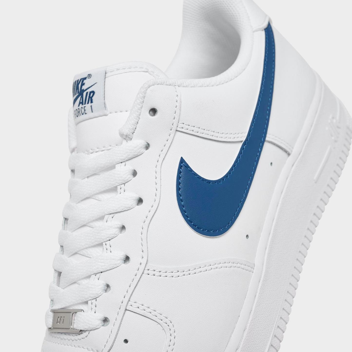 Men's Nike Air Force 1 '07 Low Casual Shoes - White/White/Court Blue
