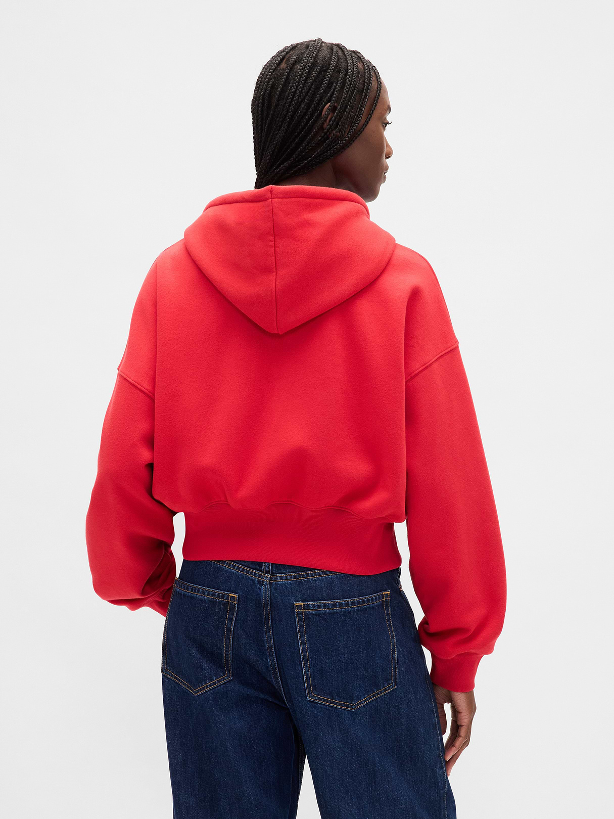 VintageSoft Wedge Zip Hoodie - Modern red