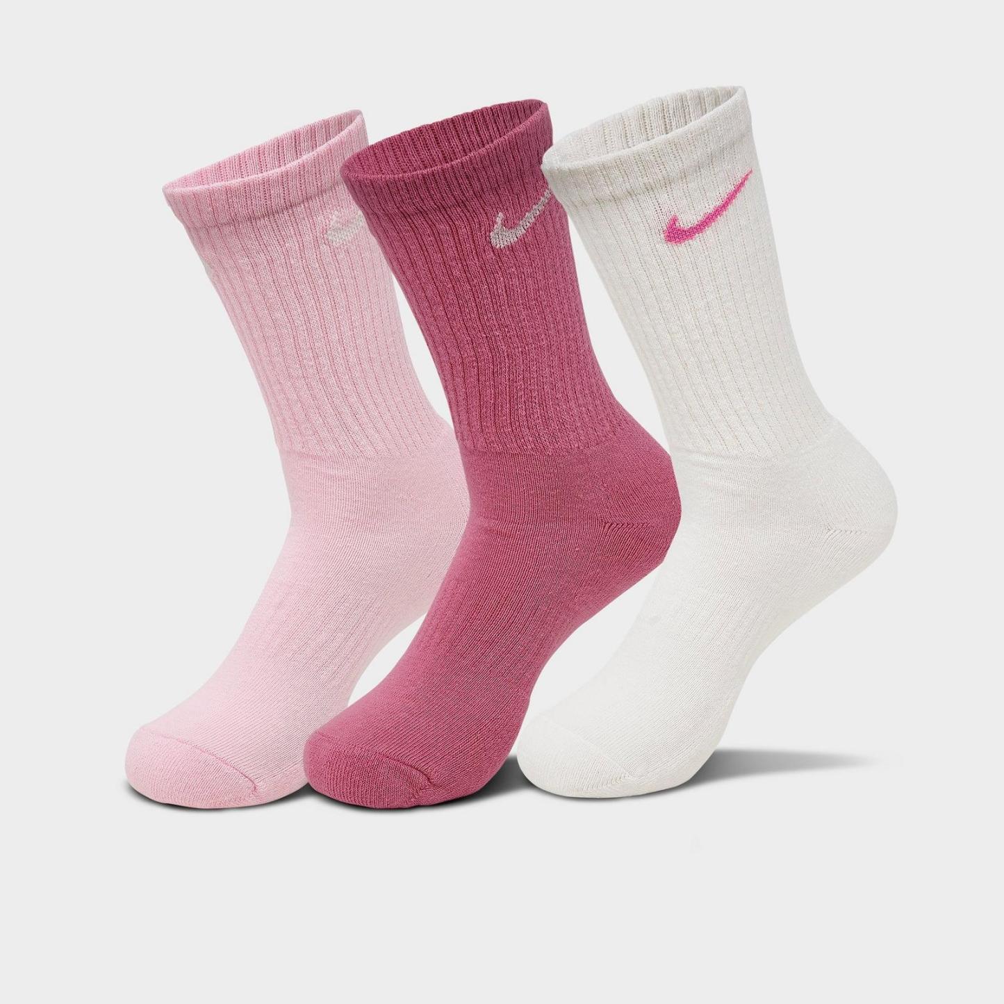 Nike Everyday Cushioned Training Crew Socks (3-Pack) - Playful Pink/Foam