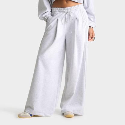 Women's adidas Originals Wide-Leg Sweatpants - Light Grey Heather