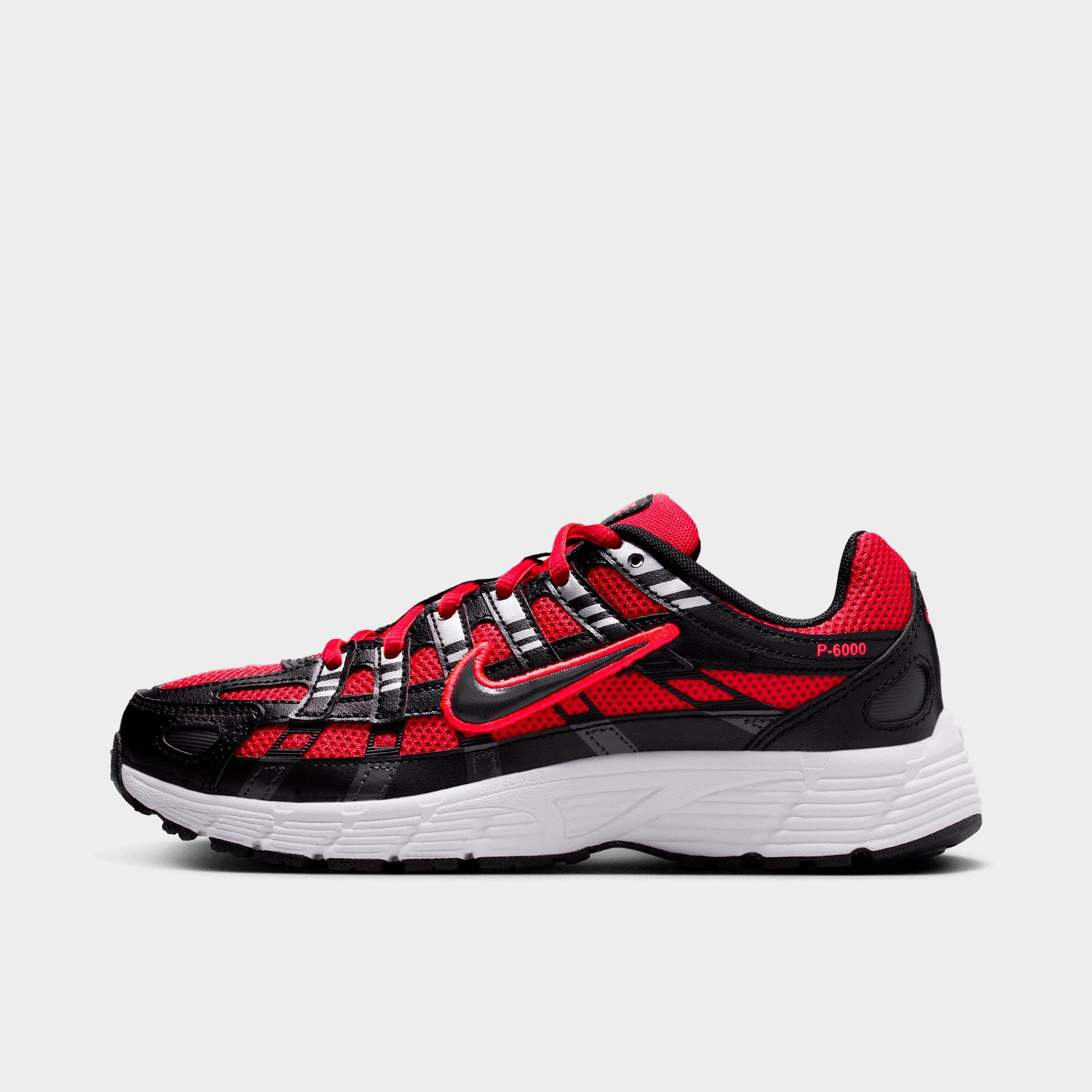 Big Kids' Nithtke P-6000 Casual Shoes - University Red/Metallic Silver/Dark Smoke Grey/Black - Left shoe facing left. Outside of the shoe.