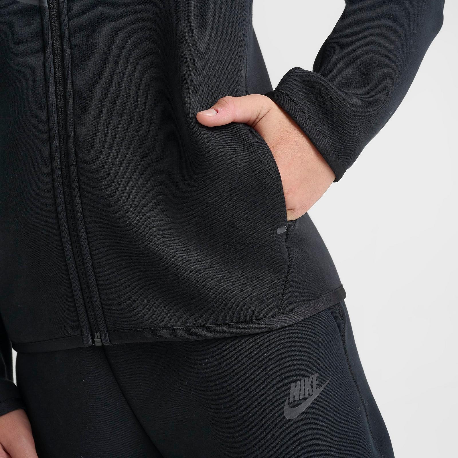 Boys' Big Kids' Nike Sportswear Tech Fleece Full-Zip Hoodie - Black