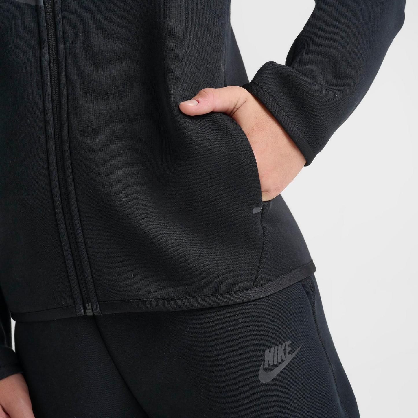 Boys' Big Kids' Nike Sportswear Tech Fleece Full-Zip Hoodie - Black