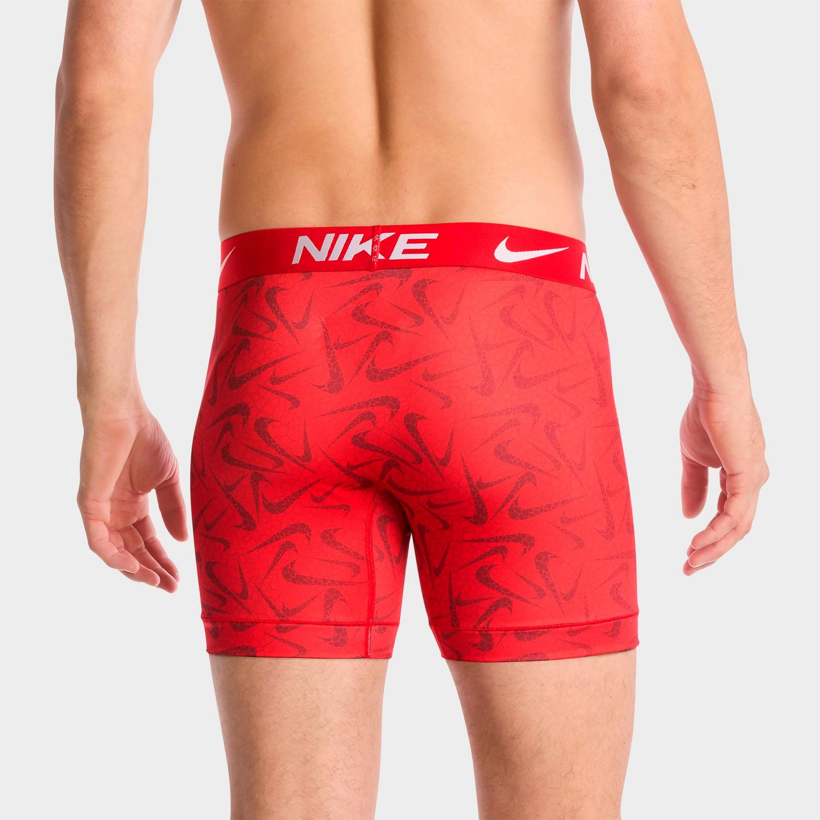 Men's Nike Dri-FIT Essential Micro Boxer Briefs (3-Pack) - Red Swoosh/Blue
