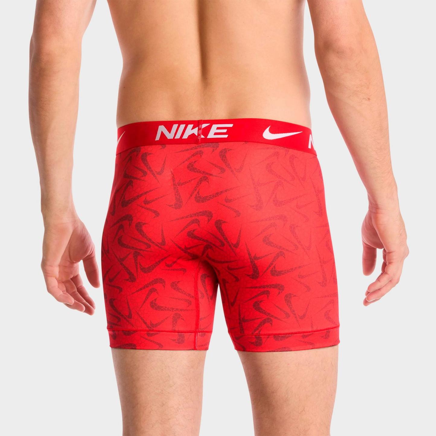 Men's Nike Dri-FIT Essential Micro Boxer Briefs (3-Pack) - Red Swoosh/Blue