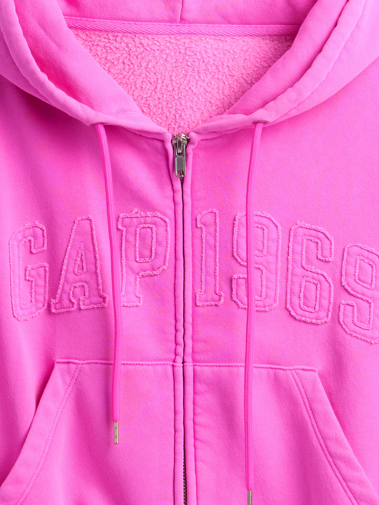 VintageSoft Wedge Zip Hoodie - New sugar plum neon pink