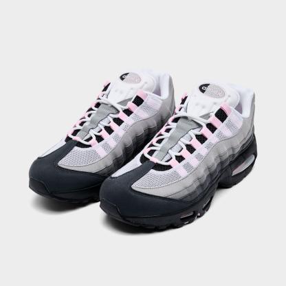 Men's Nithtke Air Max 95 Big Bubble Scorpion Casual Shoes - Part 3 - Black/Pink Foam/White/Reflective Silver - Both shoes facing left