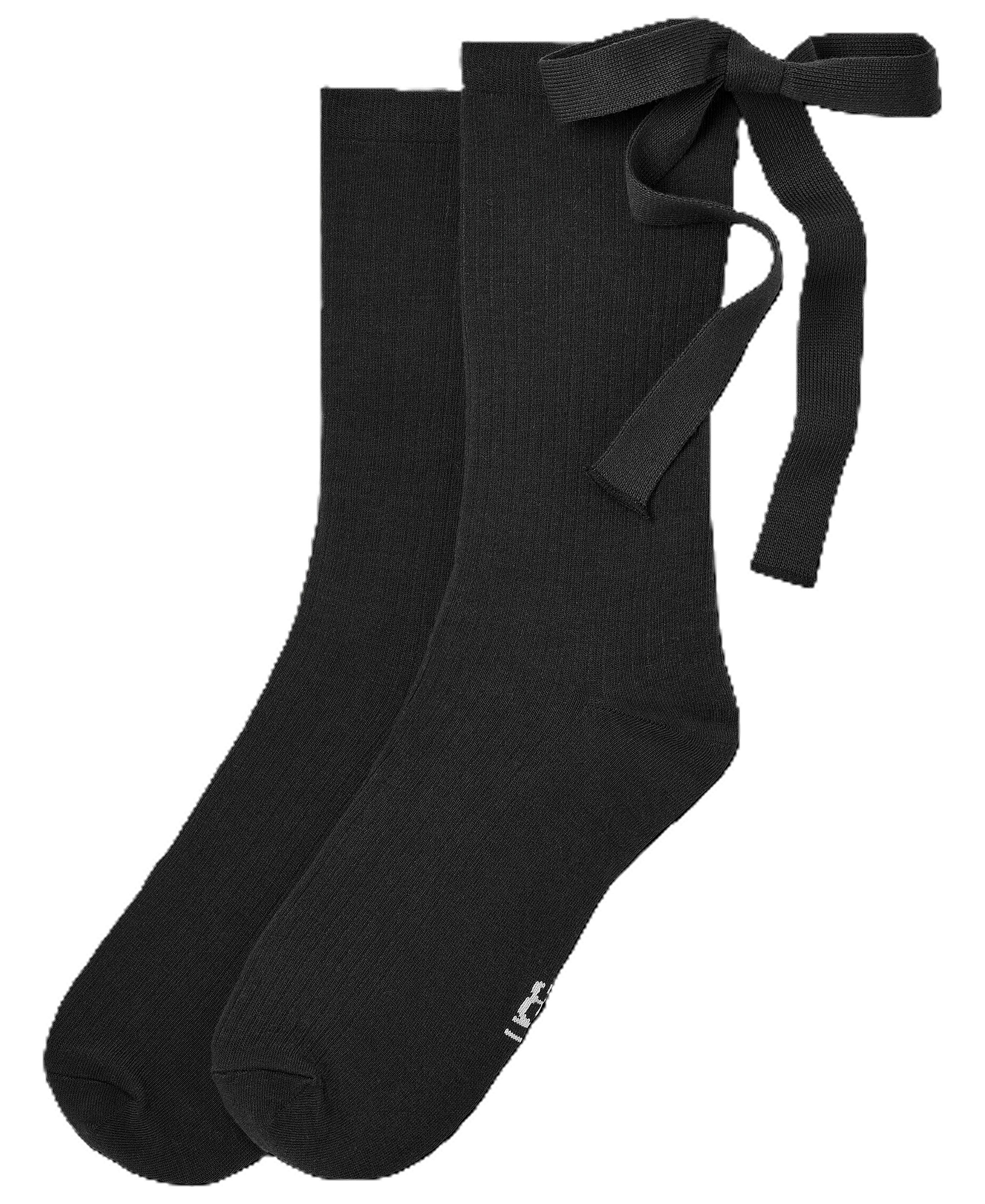 UGG Women's Serenella Novelty Bow Ribbed Crew Socks - Black