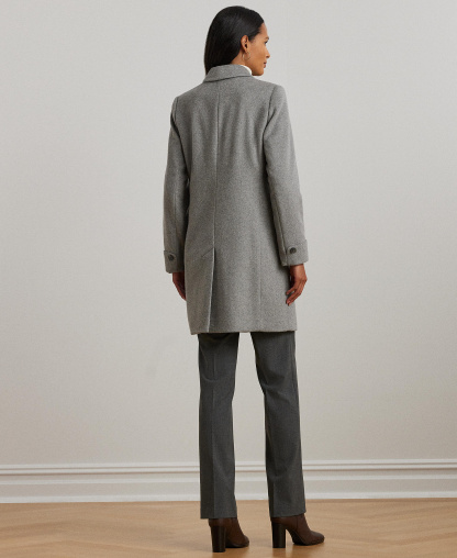 Lauren Ralph Lauren Women's Single-Breasted Walker Coat, Created for Macy's - Light Heather