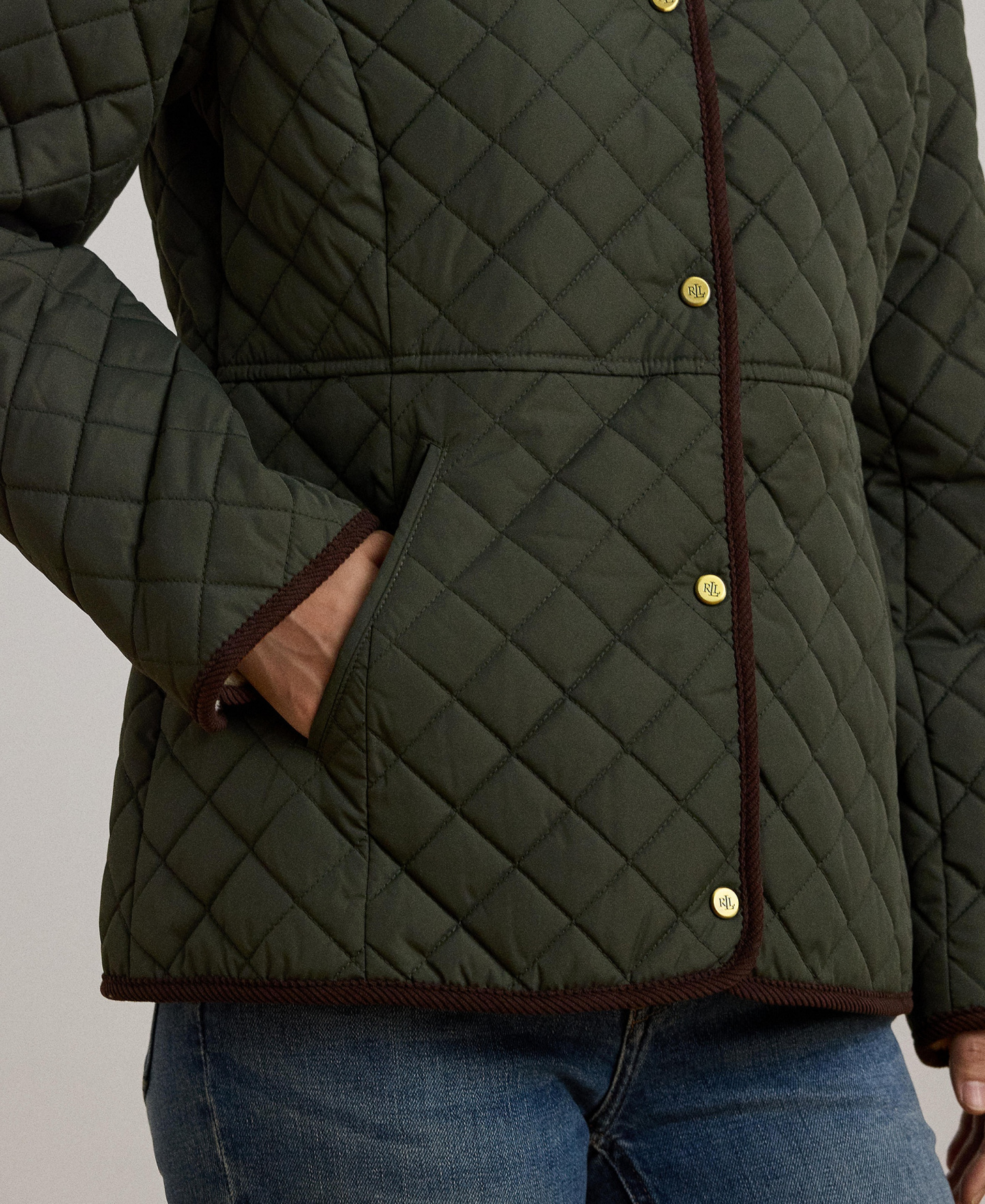 Lauren Ralph Lauren Women's Faux-Sherpa-Collar Quilted Coat, Created for Macy's - Litchfield Loden