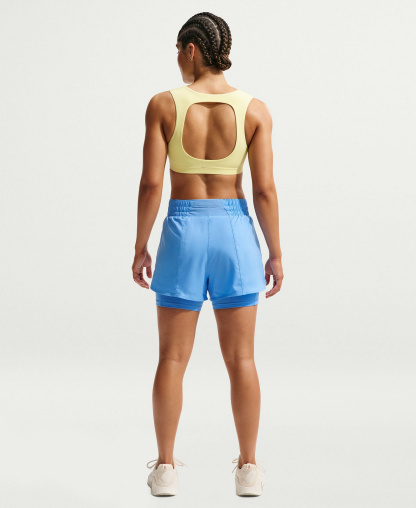 Nike Women's One Dri-Fit High-Waist 2-in-1 Shorts - University Blue/white