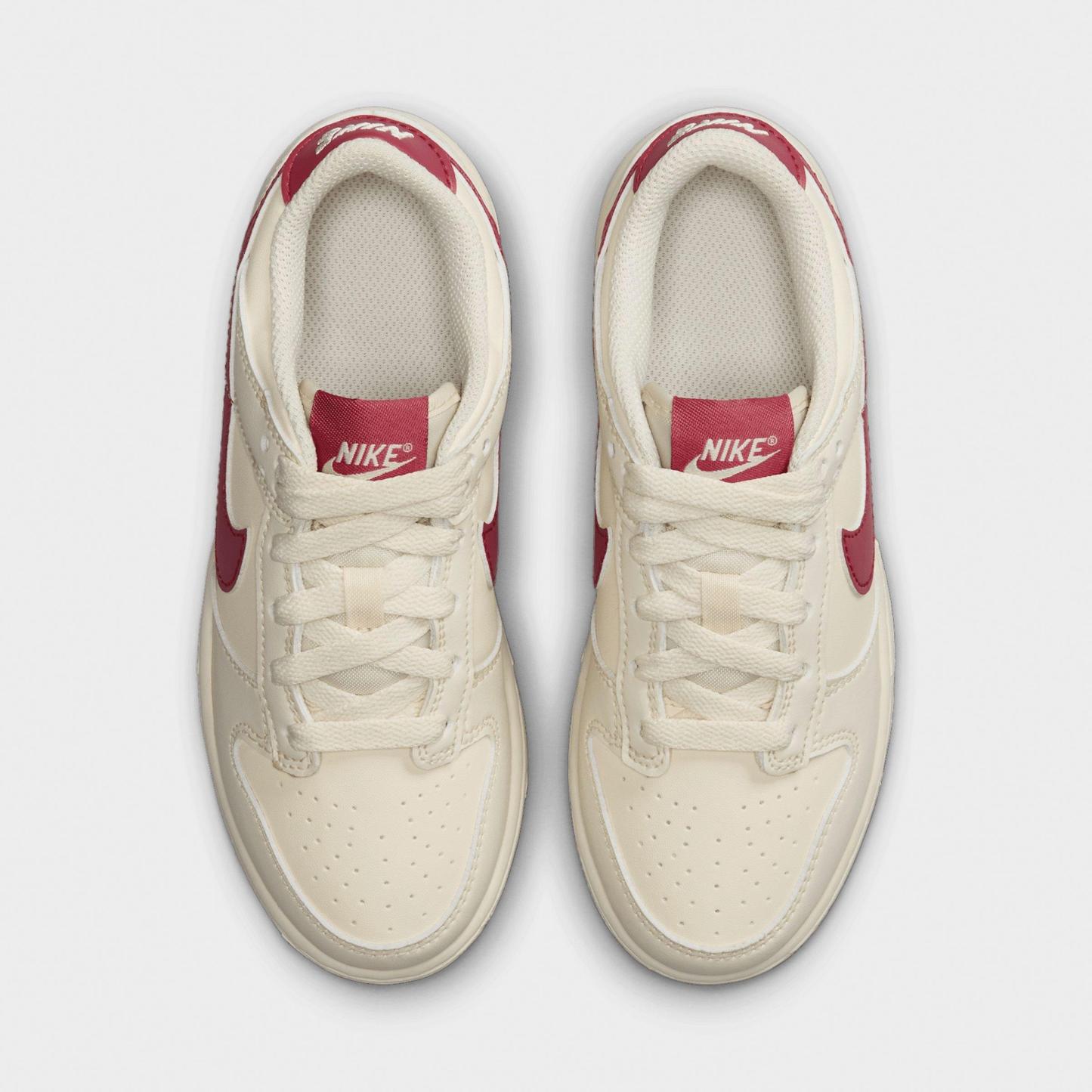 Little Kids' Nithtke Dunk Low Casual Shoes - Part 2 - Soft Pearl/Pink Smoke - Top view