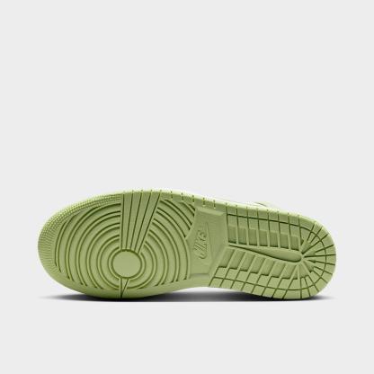 Women's Air Jordan Retro 1 Mid Casual Shoes - Olive Aura/Lawn/Coconut Milk/Sail - view 6