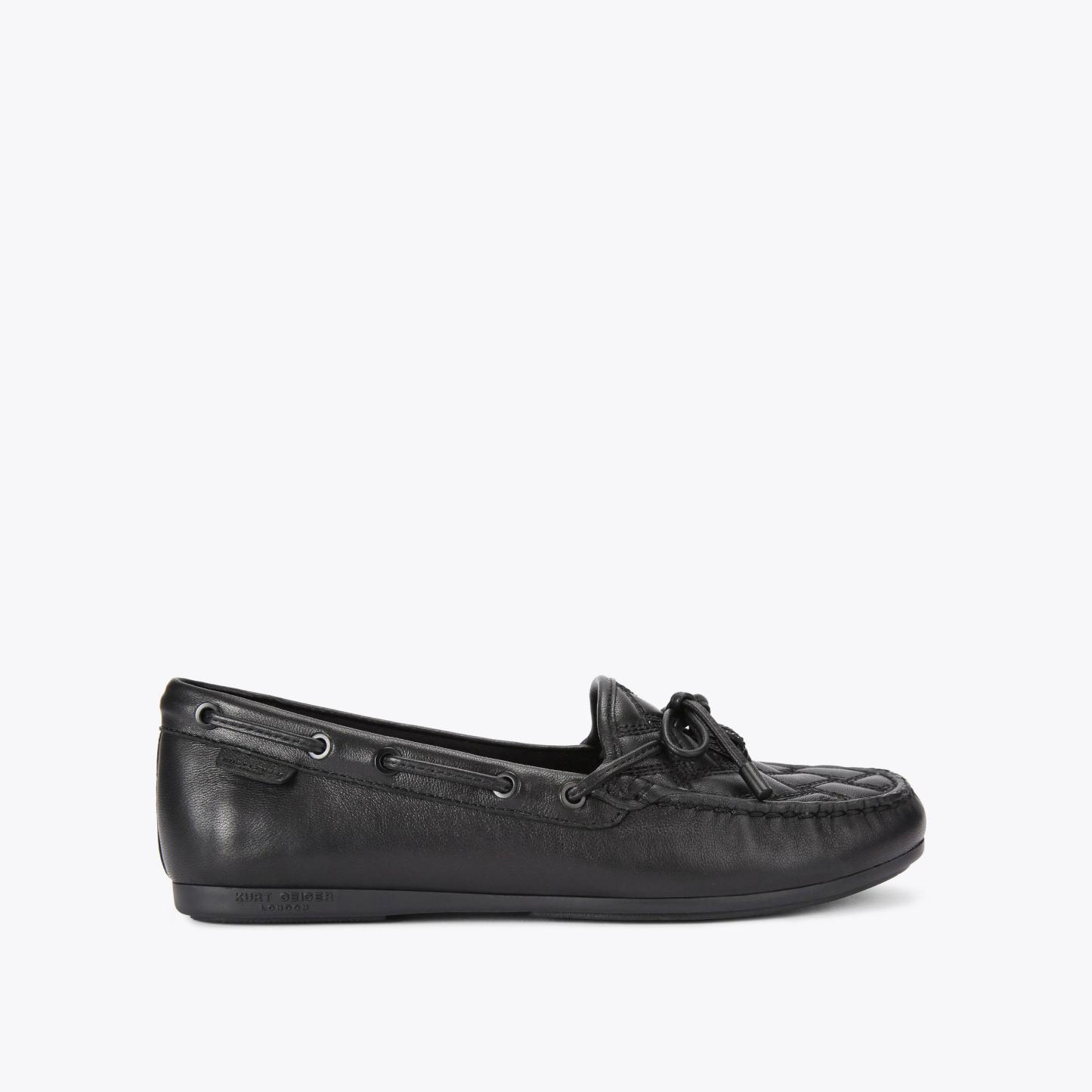 Kurt Geiger London Eagle Moccasin Drench Flat - Black