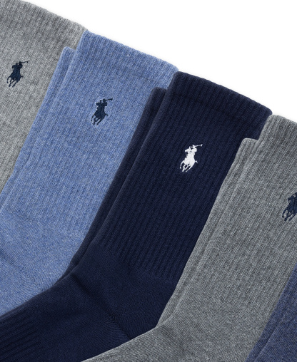 Polo Ralph Lauren Boys' 4-11 Solid Crew Socks, 6-Pack - Dark Blue
